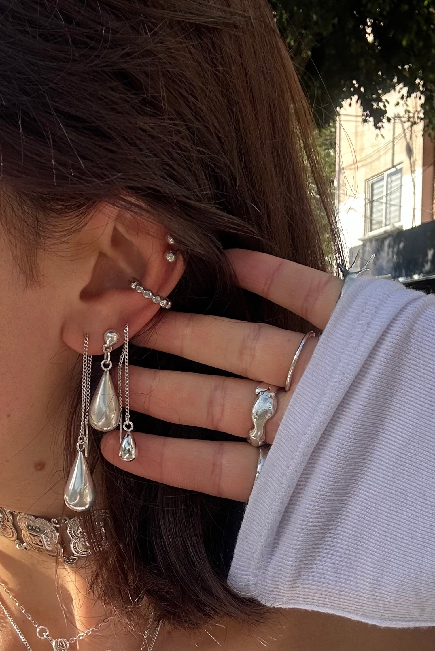 Aretes cadena mini